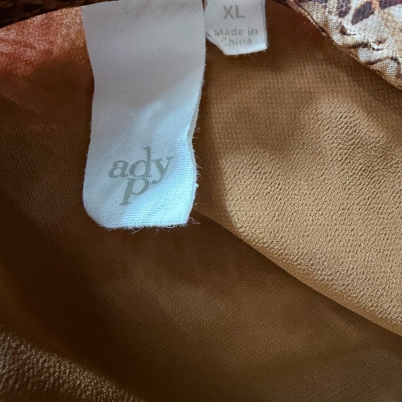 Ady P Leopard Print Maxi Dress Boho Long Sleeve Lined Waist Tie XL - Picture 8 of 10